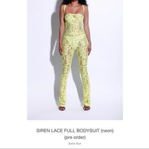 Mattebrand Lime Green Lace Bodysuit